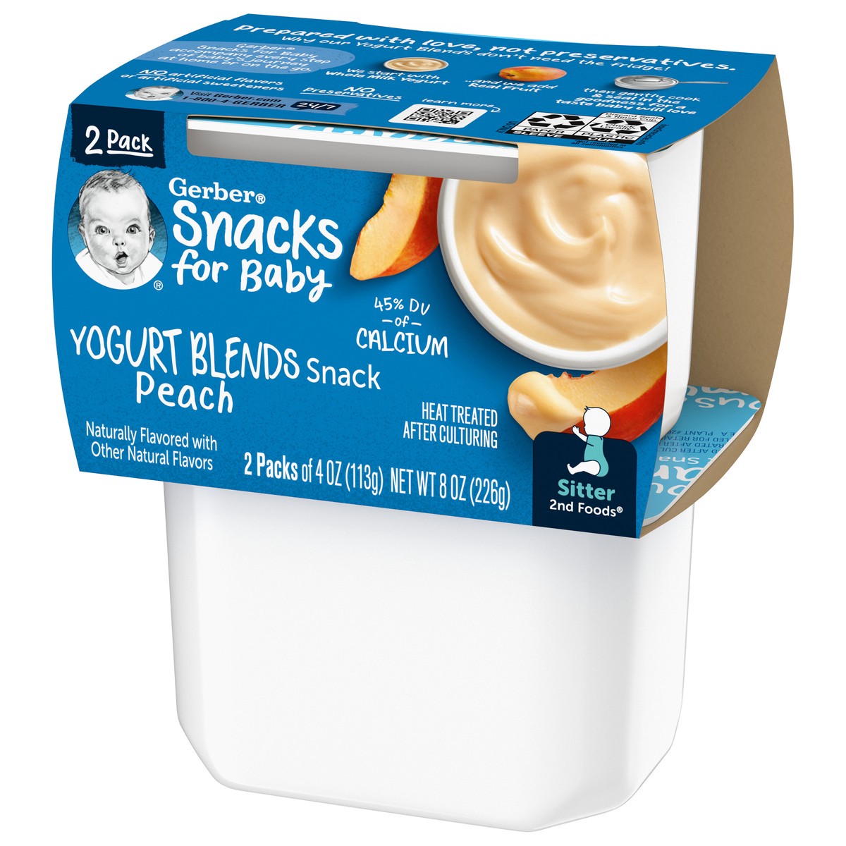 slide 10 of 13, Gerber Stage 2 Baby Food, Peach Yogurt Tubs, Baby Yogurt, 2PK, 8 oz