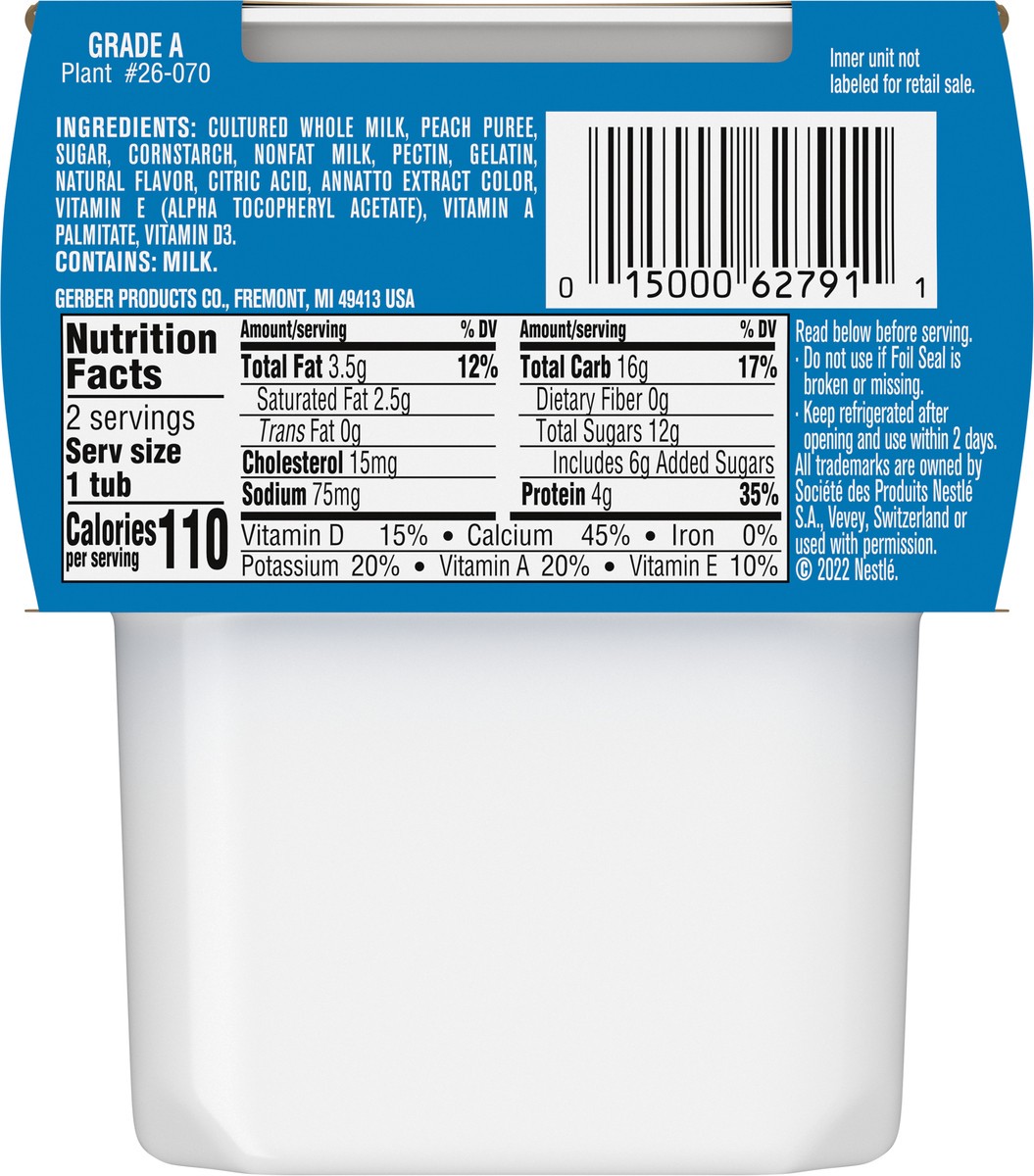 slide 3 of 13, Gerber Stage 2 Baby Food, Peach Yogurt Tubs, Baby Yogurt, 2PK, 8 oz