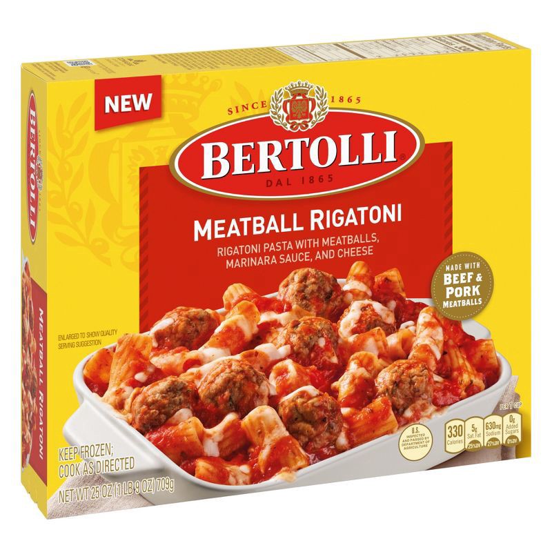 slide 3 of 4, Bertolli Meatball Rigatoni, Frozen Meal, 25 oz., 25 oz
