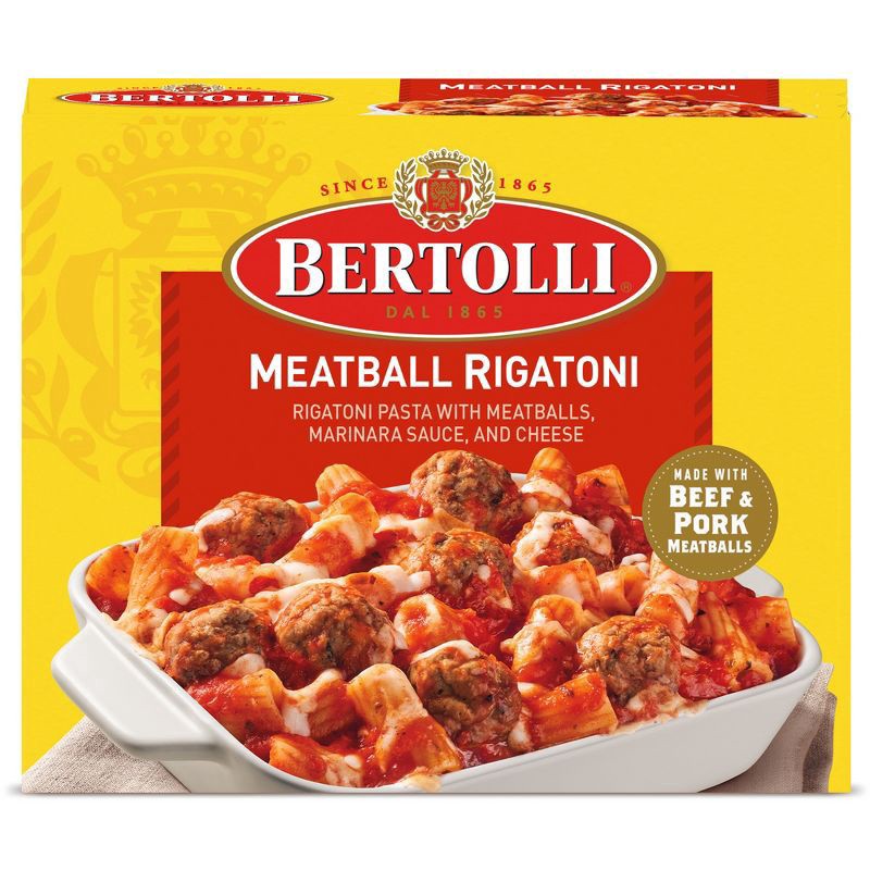 slide 1 of 4, Bertolli Meatball Rigatoni, Frozen Meal, 25 oz., 25 oz