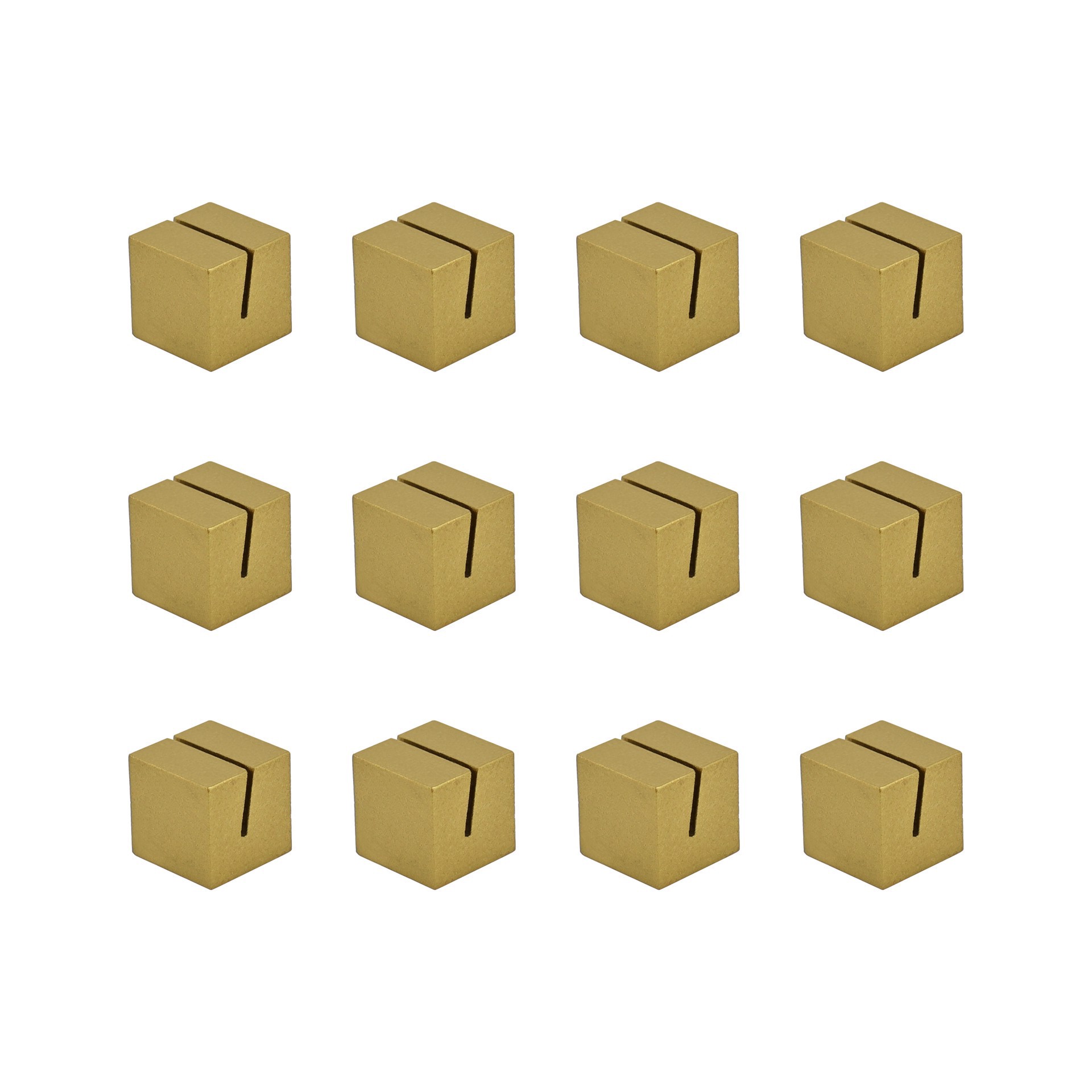 slide 2 of 3, 1" Gold Block Place Card Holders, 12ct. By Celebrate It, 12 ct