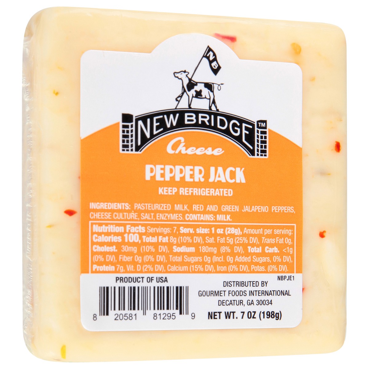 slide 8 of 9, New Bridge Cheese, Pepper Jack, 7 oz