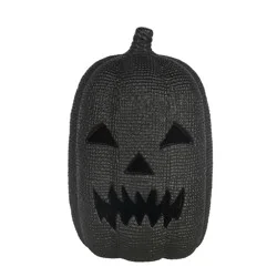Holiday Home Burlap Pumpkin - Black