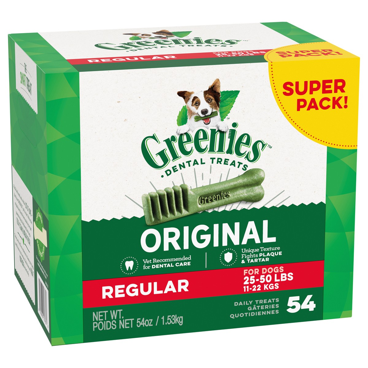 slide 3 of 4, Greenies Regular Original Dental Treats Super Pack 54 ea, 54 ct