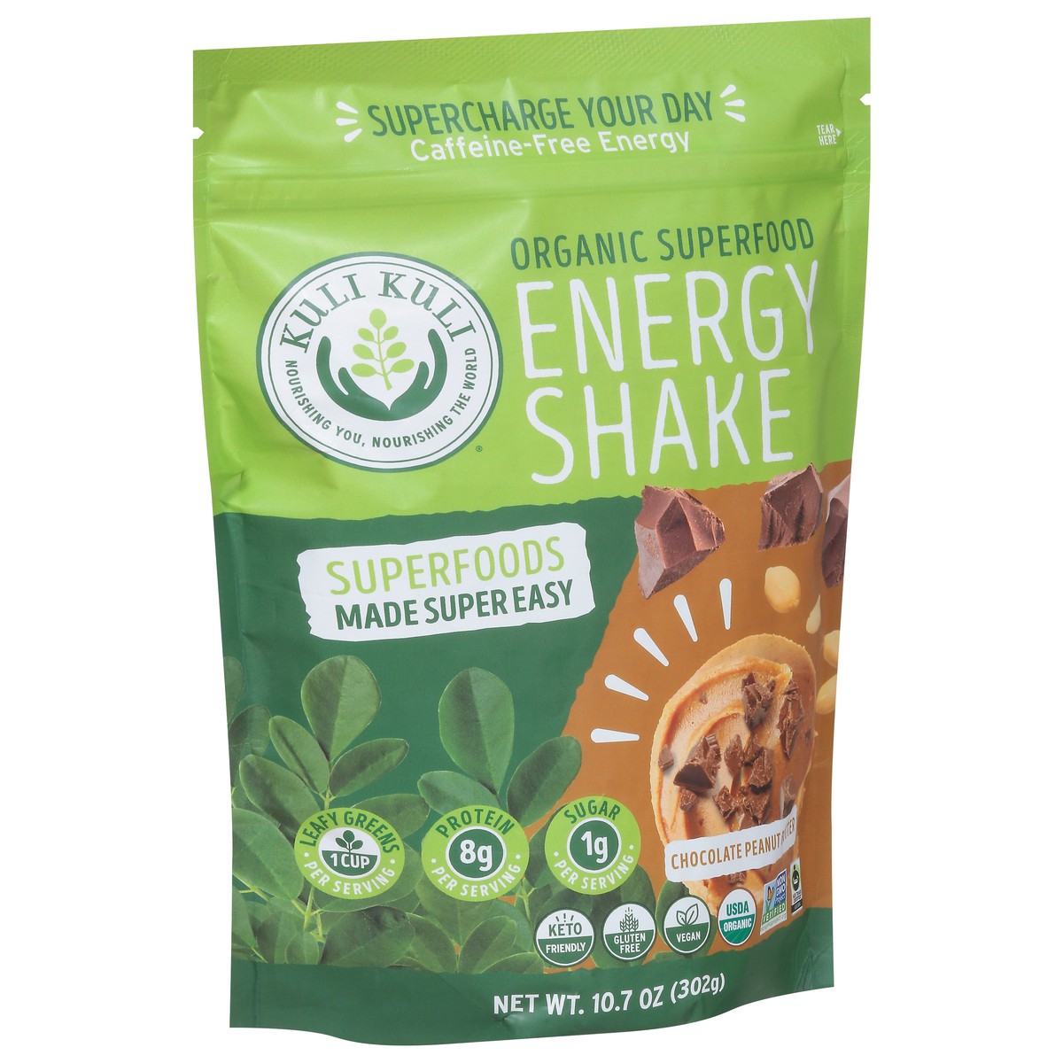 slide 2 of 9, Kuli Kuli Energy Shake Organic Chocolate Peanut Butter Superfood 10.7 oz, 10.7 oz