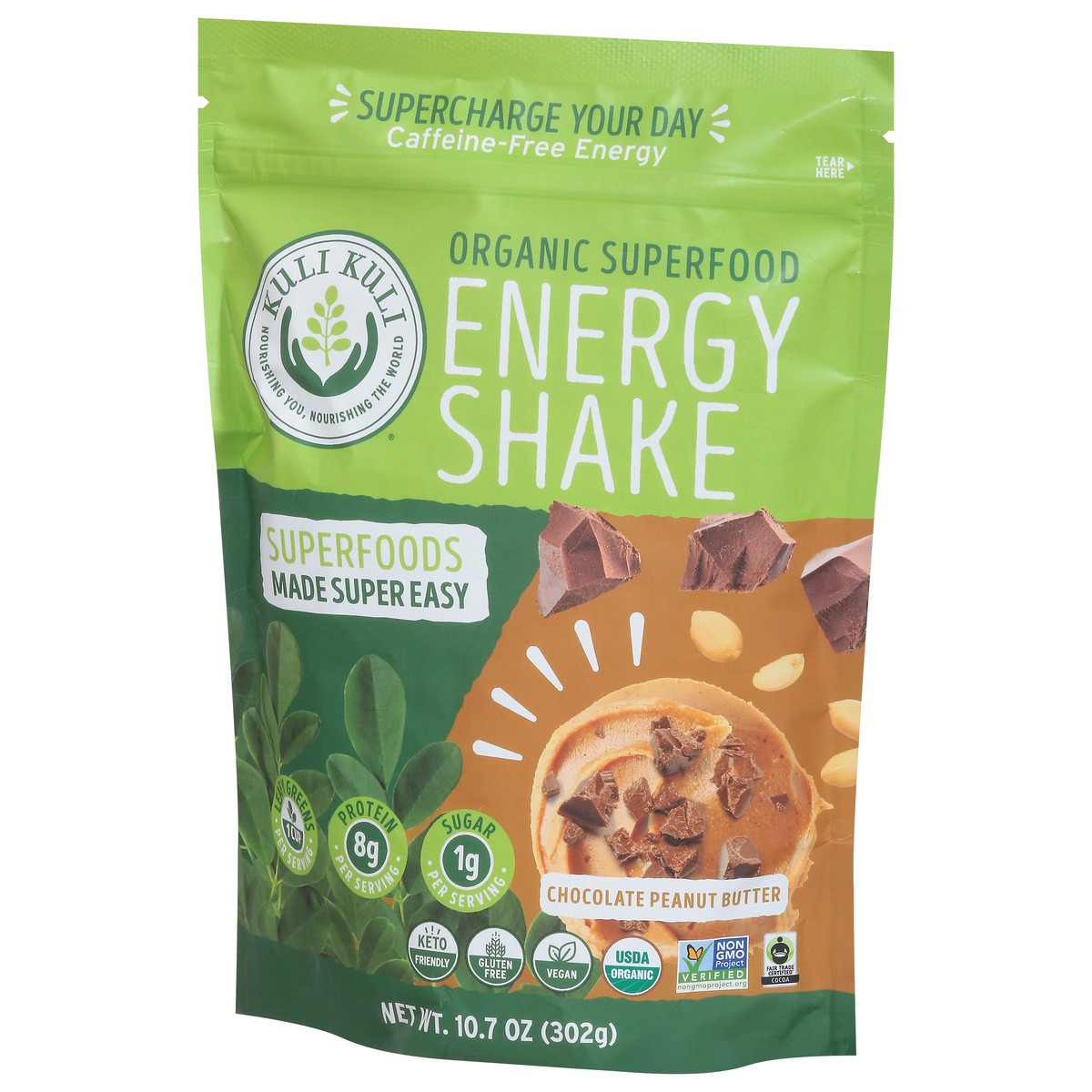 slide 3 of 9, Kuli Kuli Energy Shake Organic Chocolate Peanut Butter Superfood 10.7 oz, 10.7 oz