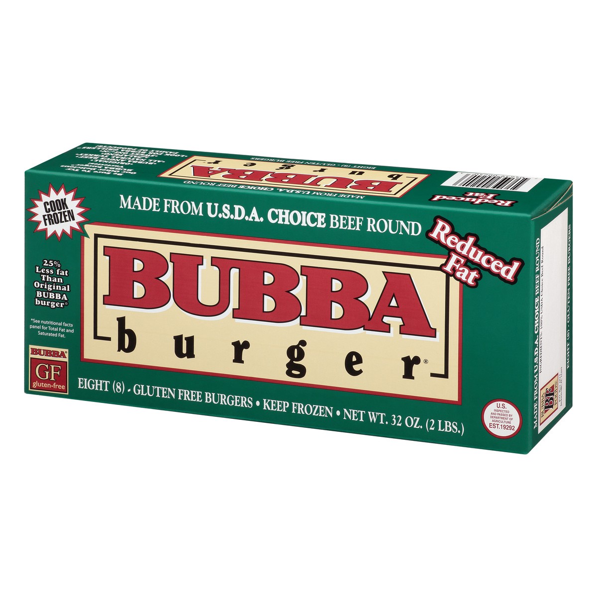slide 2 of 11, BUBBA Burger Reduced Fat Burgers 8 ea, 8 ct