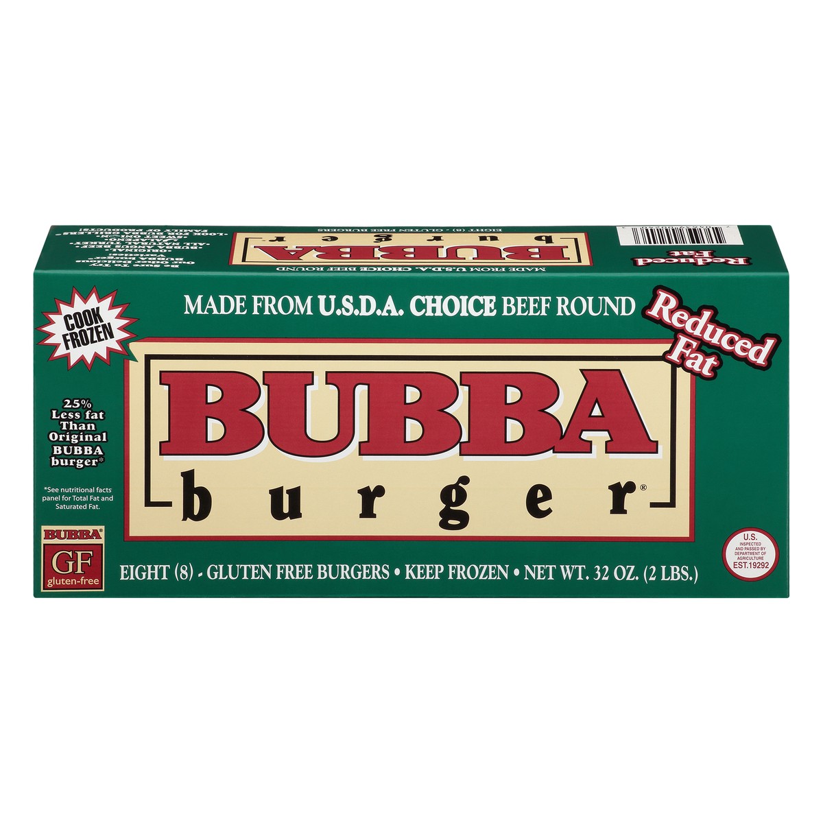 slide 1 of 11, BUBBA Burger Reduced Fat Burgers 8 ea, 8 ct