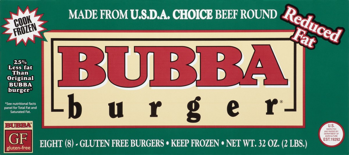 slide 10 of 11, BUBBA Burger Reduced Fat Burgers 8 ea, 8 ct
