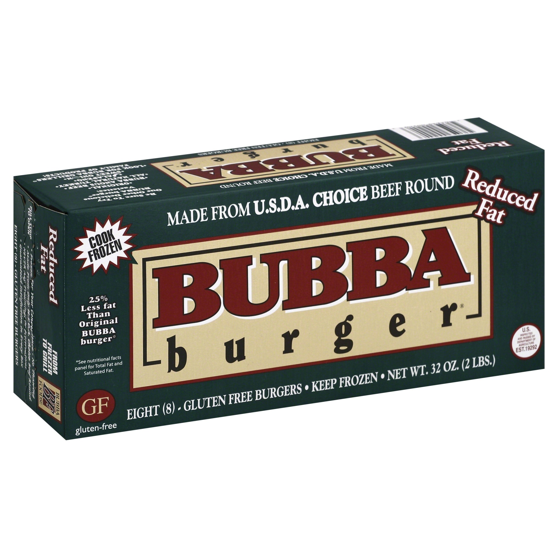 slide 1 of 8, BUBBA Burger Reduced Fat Burgers, 8 ct