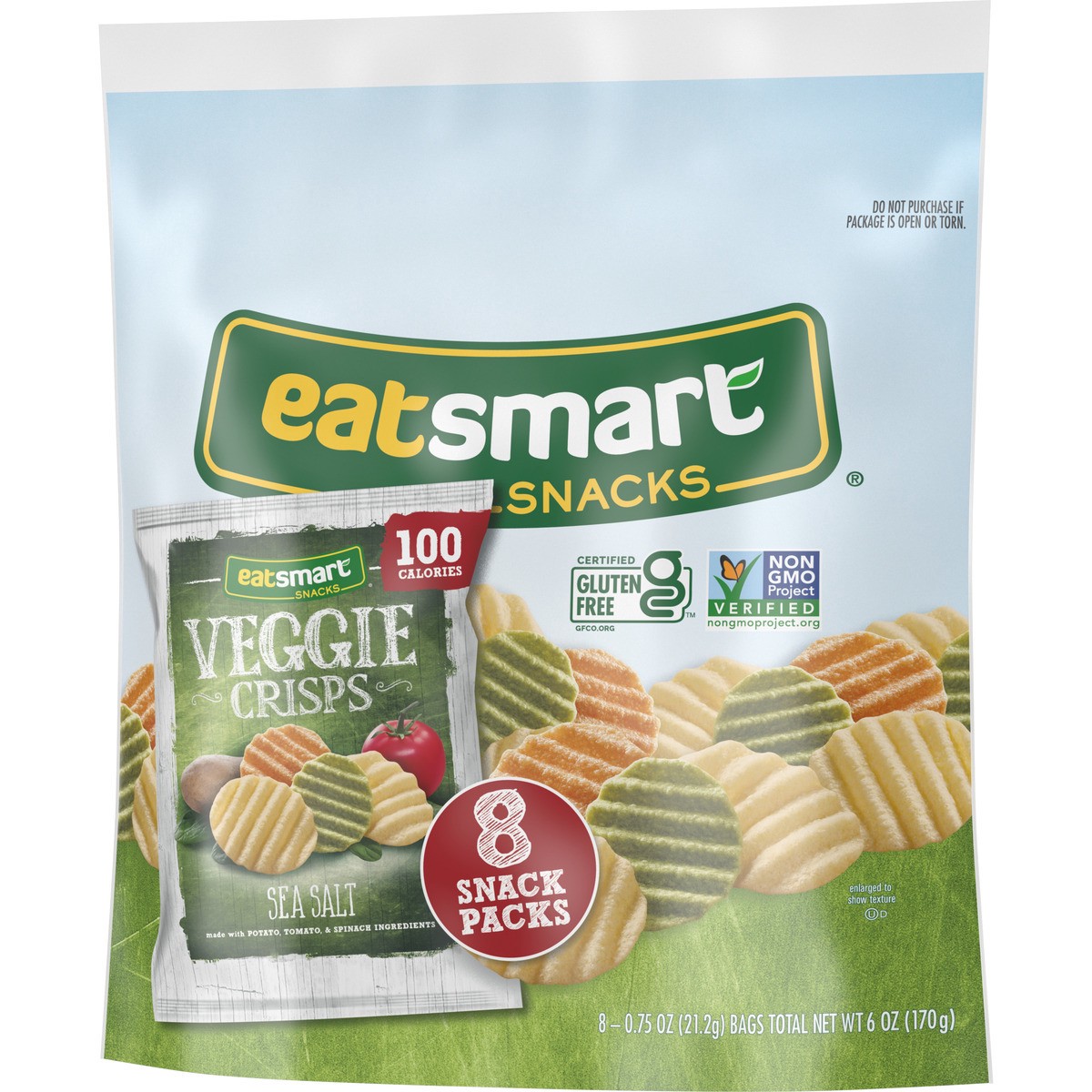 slide 3 of 10, Eatsmart Snacks Snacks, Veggie Crisps with Sea Salt, 100 Calorie Multipack, 8 Ct Snack Bags, 6 oz