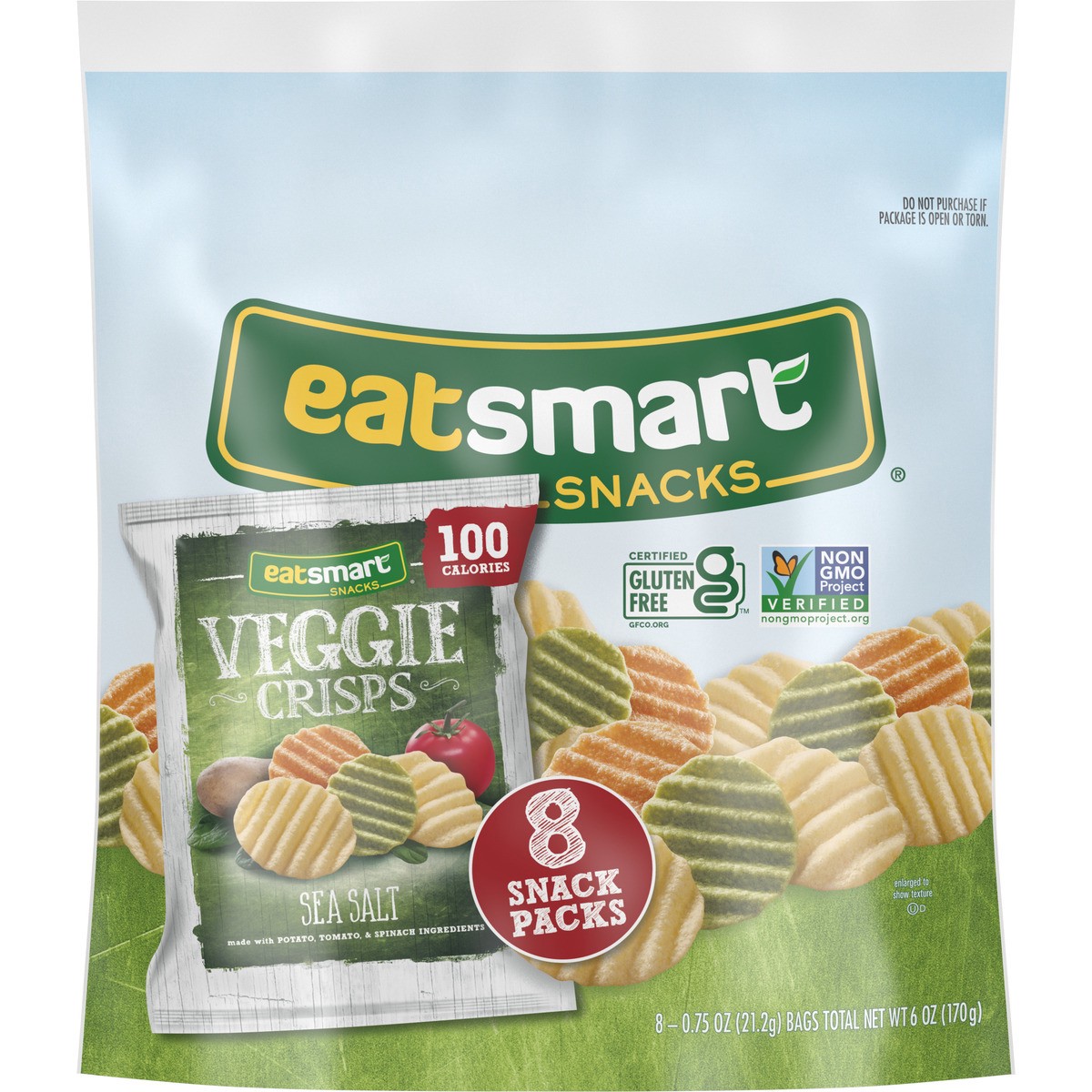 slide 4 of 10, Eatsmart Snacks Snacks, Veggie Crisps with Sea Salt, 100 Calorie Multipack, 8 Ct Snack Bags, 6 oz