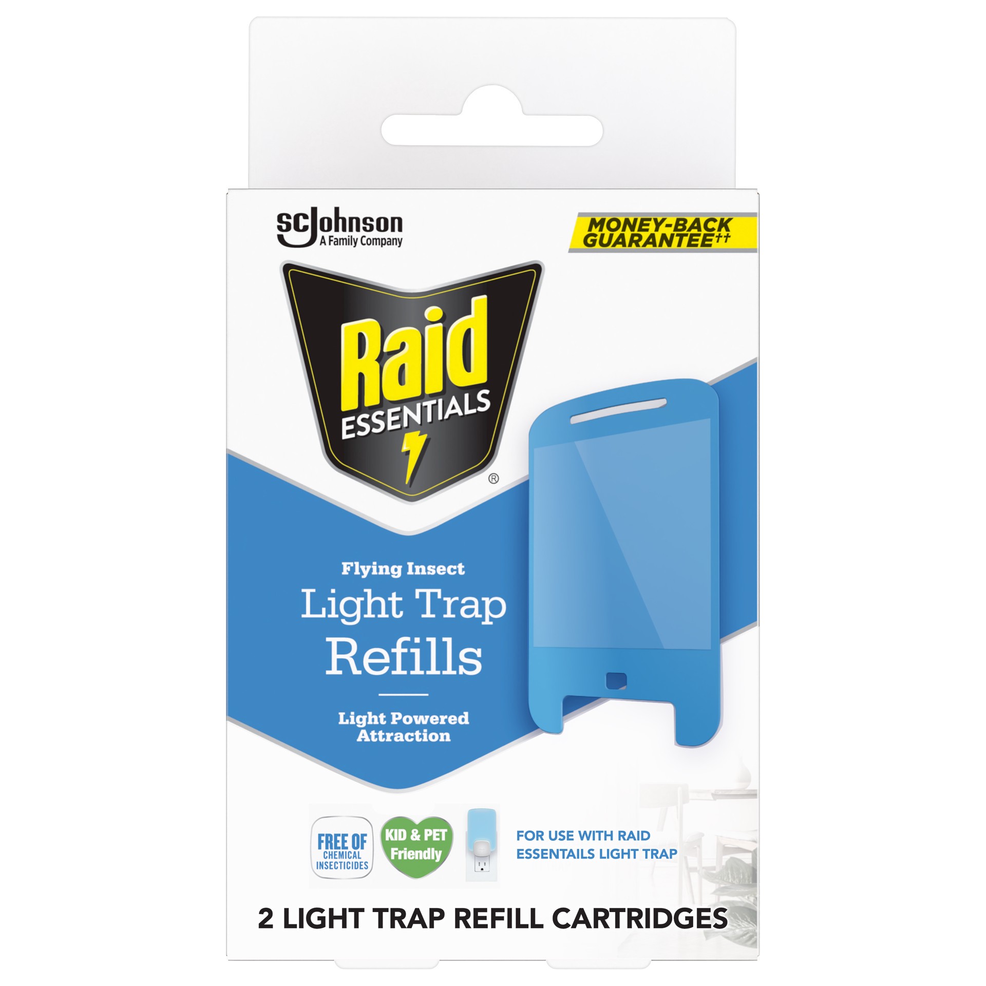 slide 3 of 5, Raid Essentials Flying Insect Light Trap Refills, 2 Light Trap Refill Cartridges, 2 ct