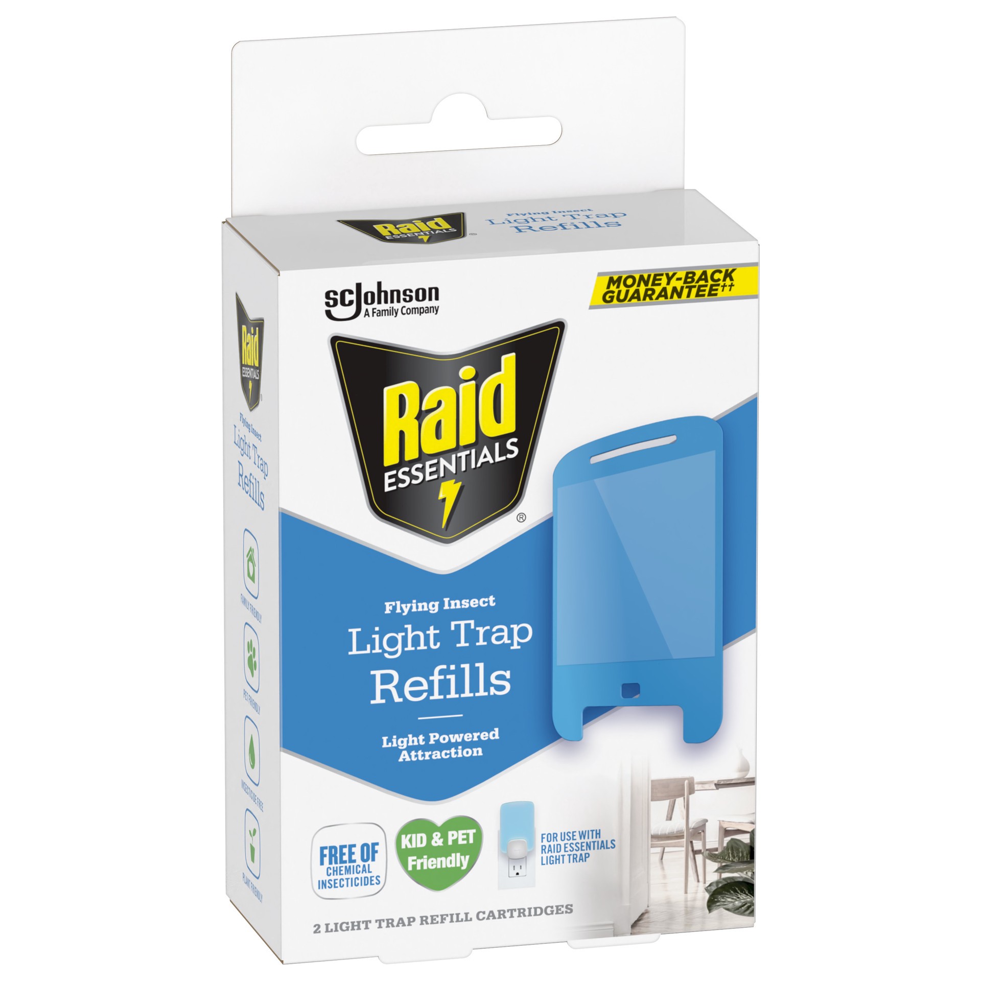 slide 4 of 5, Raid Essentials Flying Insect Light Trap Refills, 2 Light Trap Refill Cartridges, 2 ct