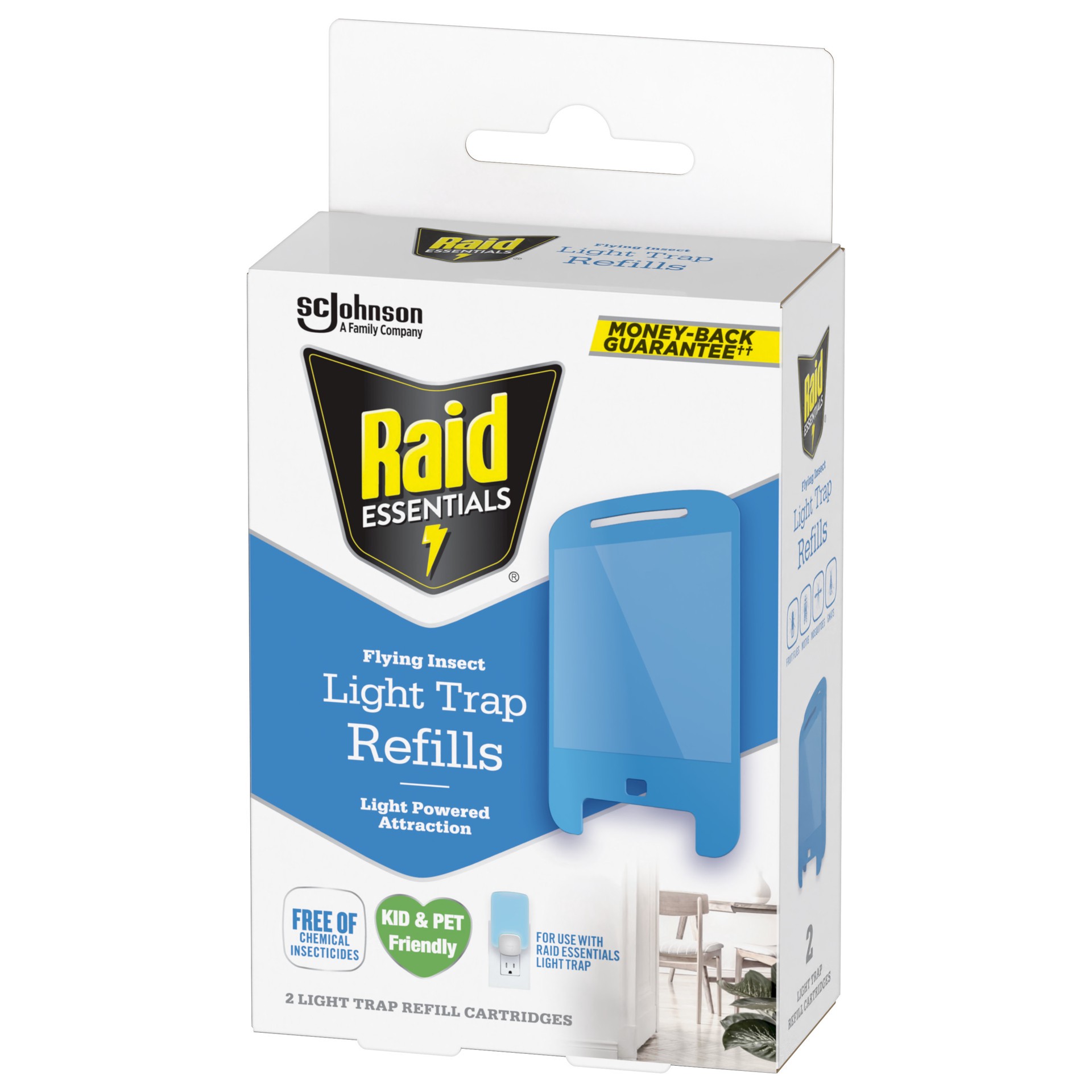 slide 5 of 5, Raid Essentials Flying Insect Light Trap Refills, 2 Light Trap Refill Cartridges, 2 ct