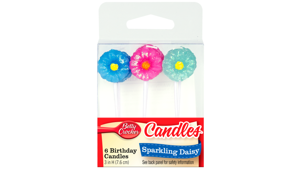 slide 1 of 1, Betty Crocker Daisy Candles, 6 ct