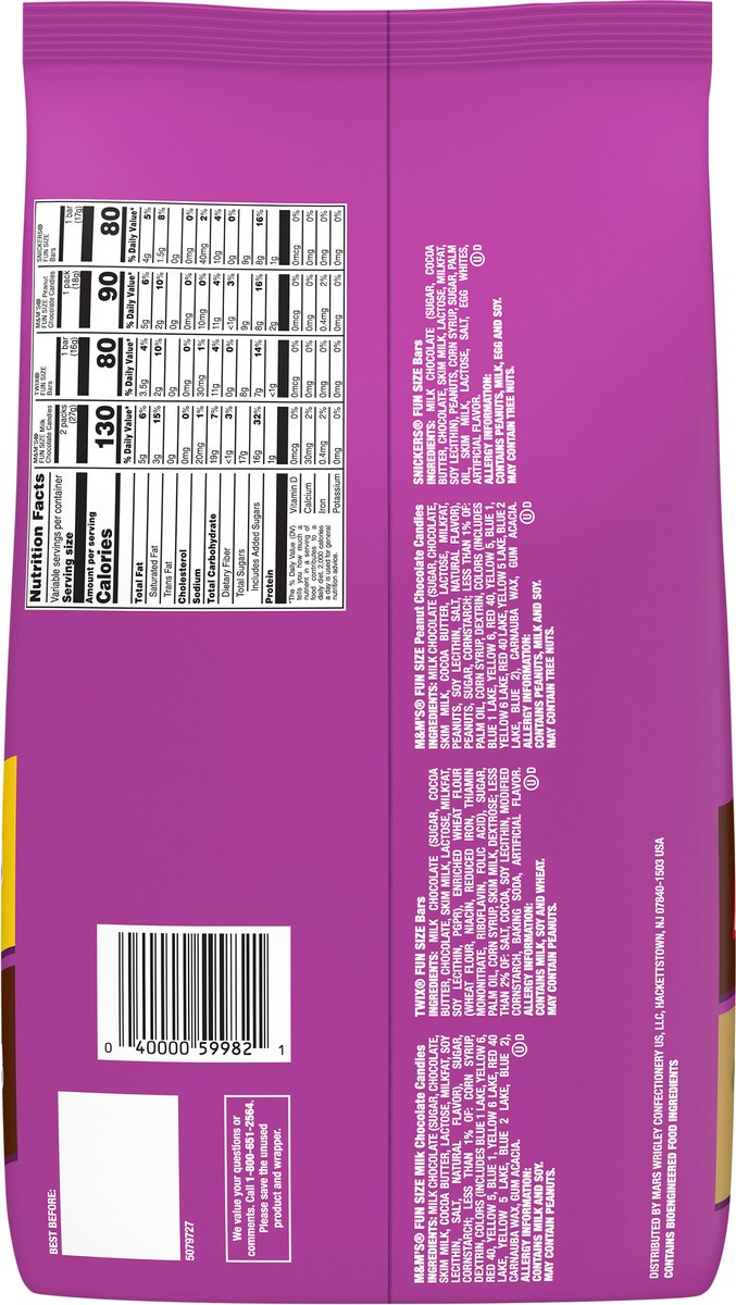 slide 14 of 14, Mixed Chocolate Variety Funsize Stand Up Pouch Halloween Style Guide Expanded 30.94 Ounces Per Bag, 55 ct