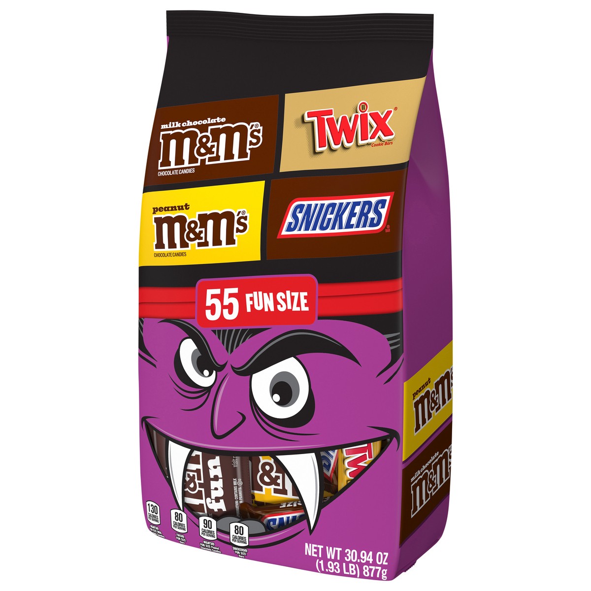 slide 10 of 14, Mixed Chocolate Variety Funsize Stand Up Pouch Halloween Style Guide Expanded 30.94 Ounces Per Bag, 55 ct