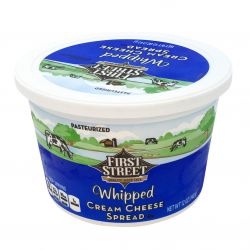 slide 1 of 1, First Street Whipped Cream Cheese, 12 oz