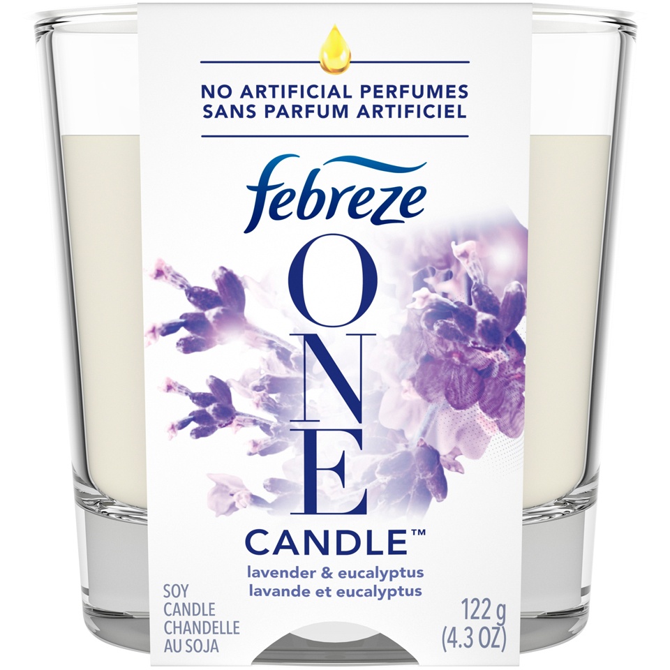 slide 1 of 3, Febreze One Lavender & Eucalyptus Candle, 4.3 oz