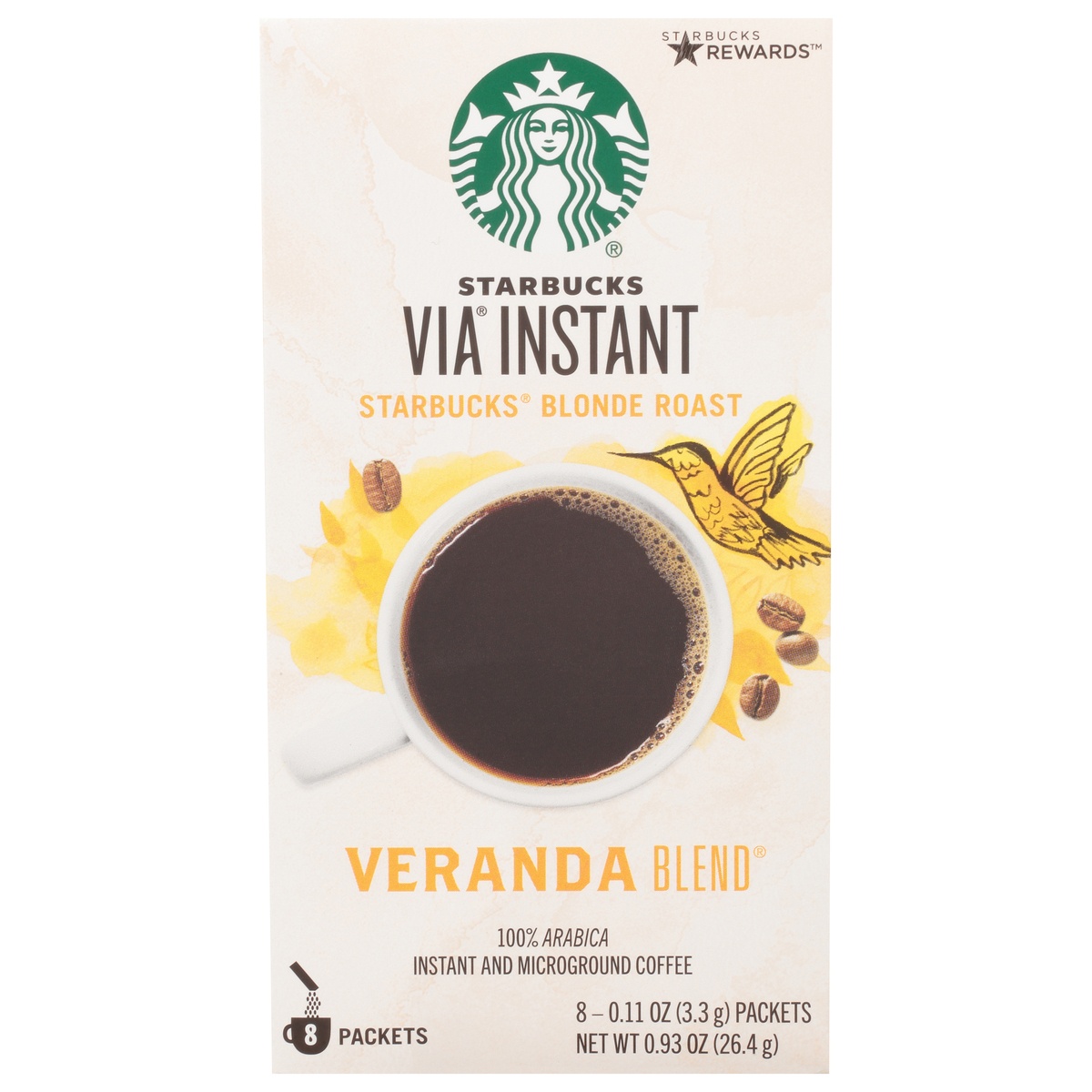 slide 1 of 1, Starbucks Via Veranda Blend Blonde Roast Instant Coffee - 8 ct, 8 ct