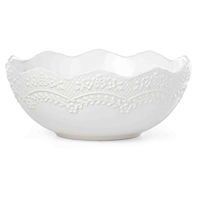 slide 1 of 1, Lenox Chelse Muse White Sculpted Serving Bowl, 1 ct