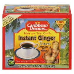 Caribbean Dreams Instant Ginger Herbal Tea 10 Sachets - 10 ct
