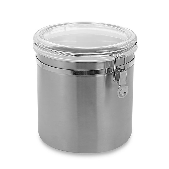 slide 1 of 1, SALT Brushed Stainless Steel Canister, 150 oz