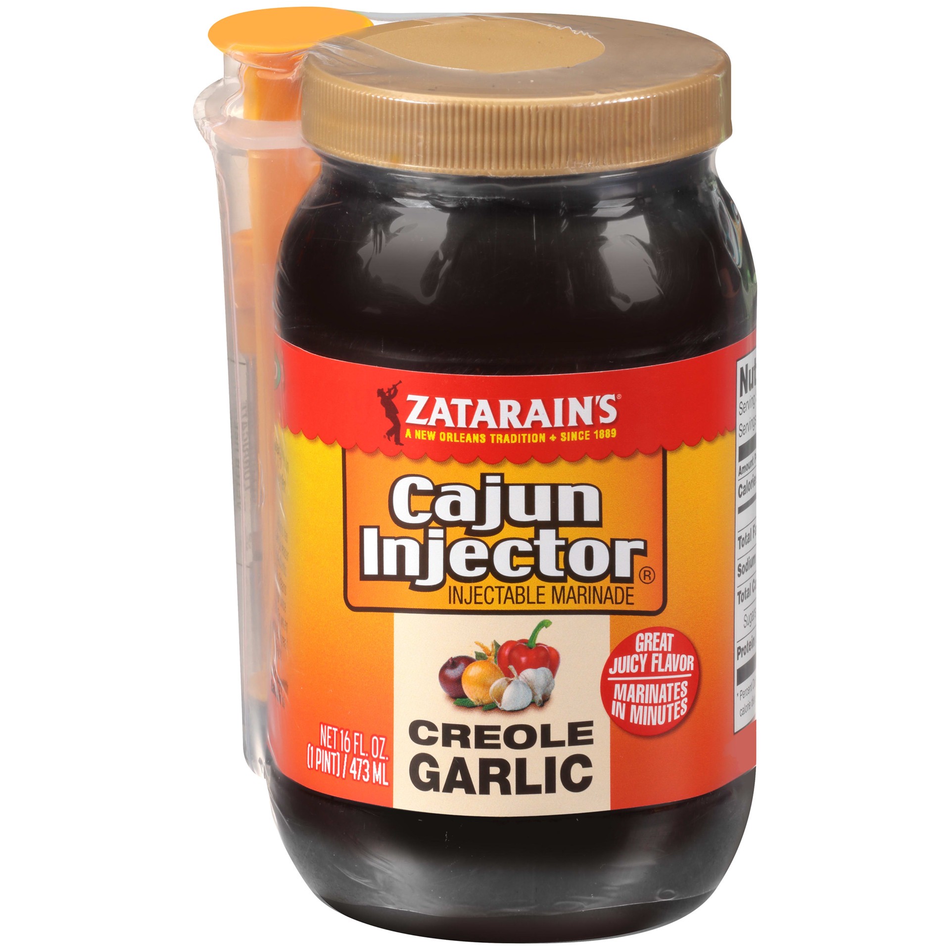 slide 1 of 7, Zatarain's Cajun Injectors Marinade Creole Garlic, 16 oz