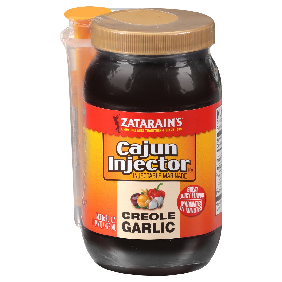 slide 1 of 7, Zatarain's Cajun Injectors Marinade Creole Garlic, 16 oz