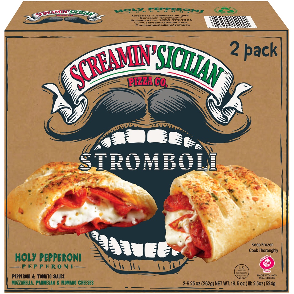 slide 1 of 1, Screamin' Sicilian Pizza Co Holy Pepperoni Stromboli, 2 ct; 9.25 oz