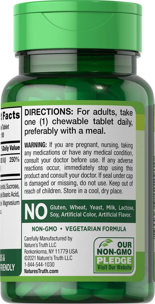 slide 2 of 5, Nature's Truth Natures Truth Chew Tab Vitamin D 2000 Iu, 100 ct