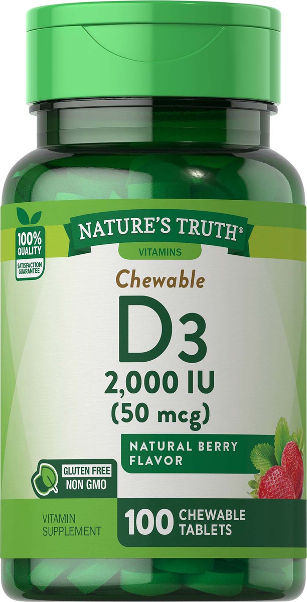 slide 5 of 5, Nature's Truth Natures Truth Chew Tab Vitamin D 2000 Iu, 100 ct