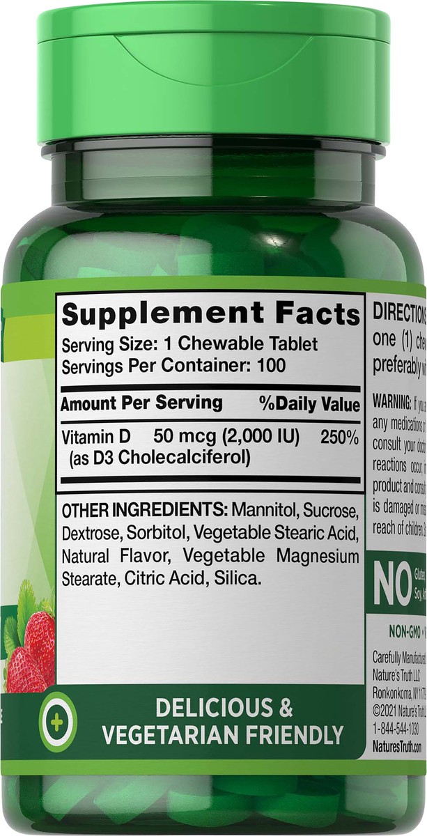 slide 4 of 5, Nature's Truth Natures Truth Chew Tab Vitamin D 2000 Iu, 100 ct