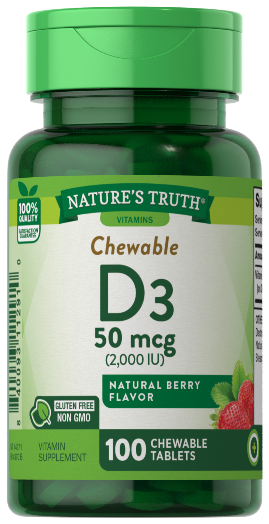 slide 1 of 5, Nature's Truth Natures Truth Chew Tab Vitamin D 2000 Iu, 100 ct