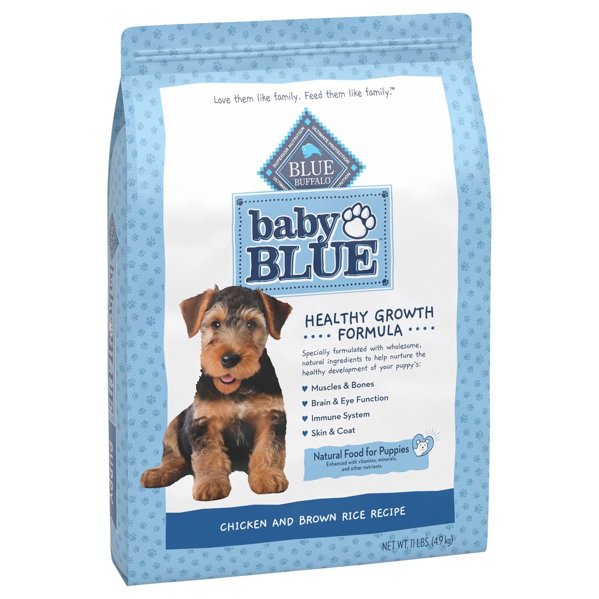 slide 3 of 4, Blue Buffalo Baby BLUE Natural Dry Food for Puppies, Healthy Growth Formula with DHA, Savory Chicken Recipe, 11-lb Bag, 1 ct