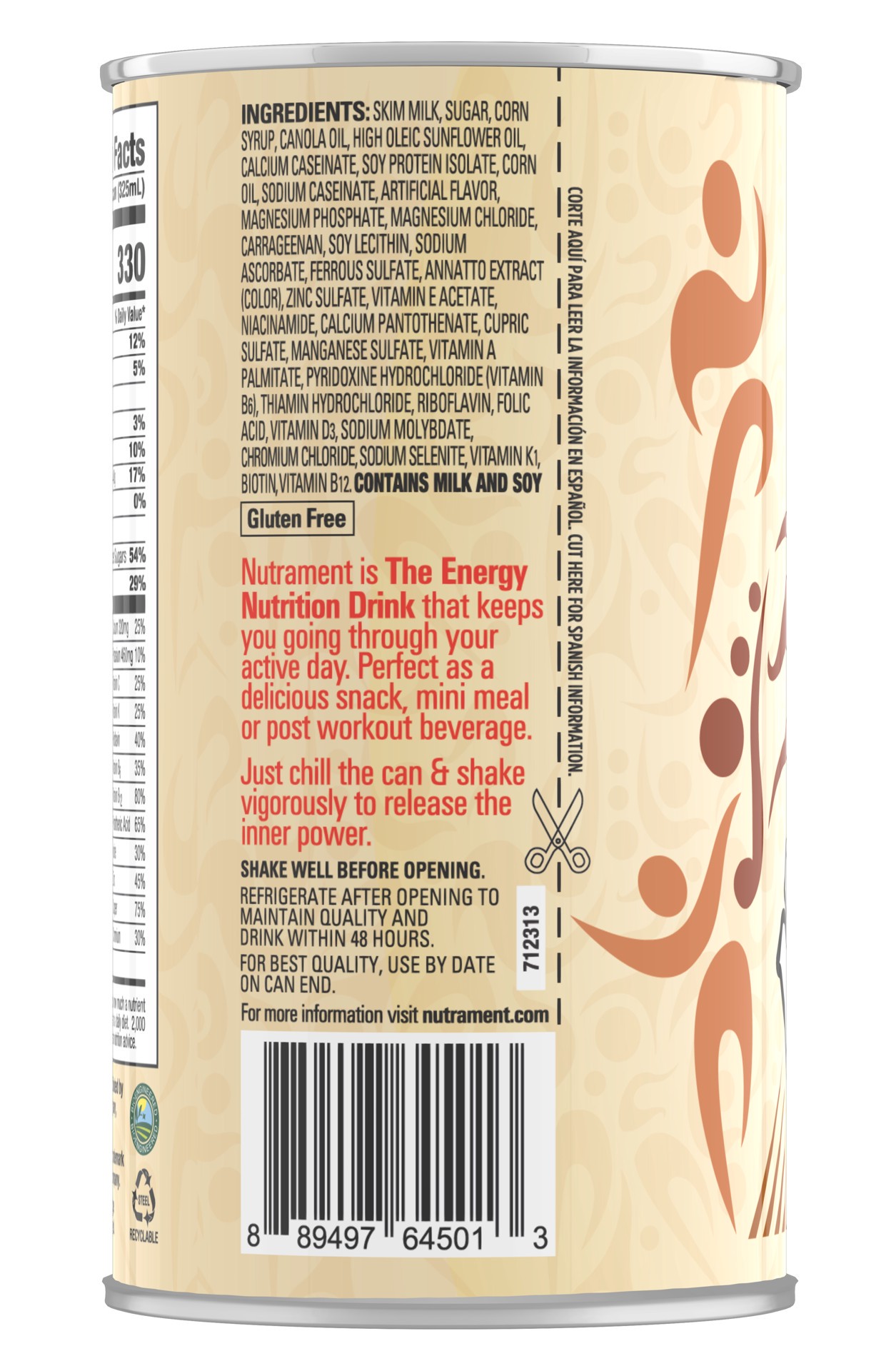 slide 4 of 8, Nutrament Eggnog Nutrition Drink, Energy Drink With Vitamins, Minerals And Protein, 11 Fl Oz Can, 11 fl oz