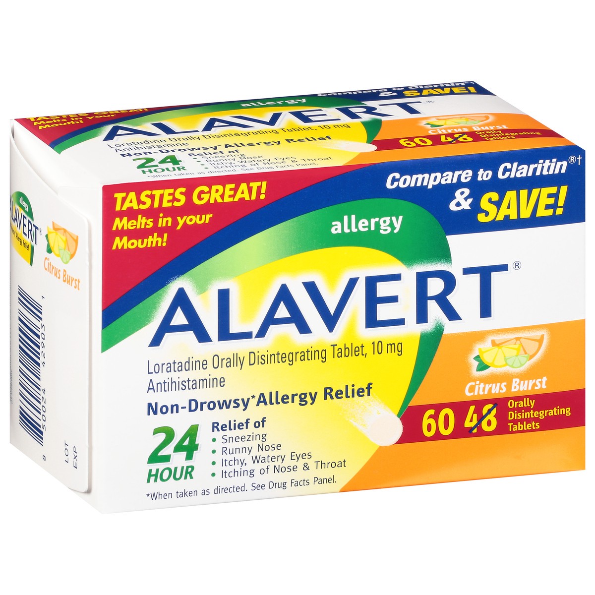 slide 3 of 9, Alavert Allergy Relief, 60 ct