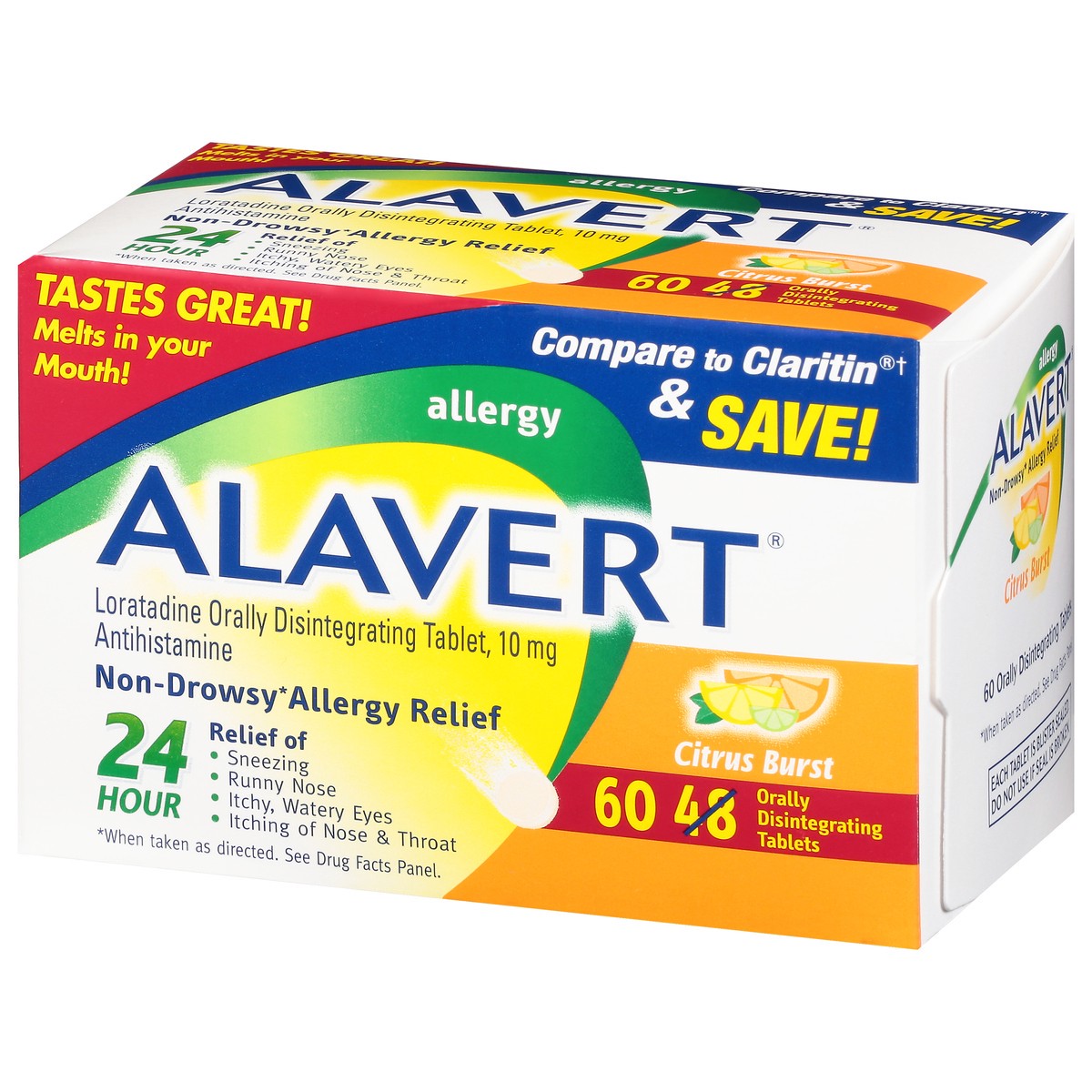 slide 4 of 9, Alavert Allergy Relief, 60 ct