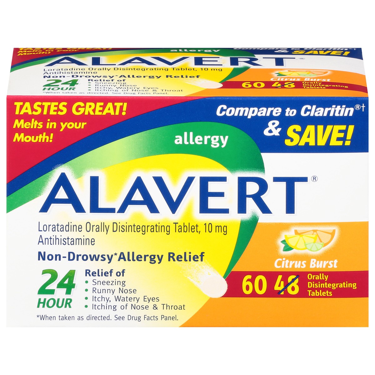 slide 1 of 9, Alavert Allergy Relief, 60 ct