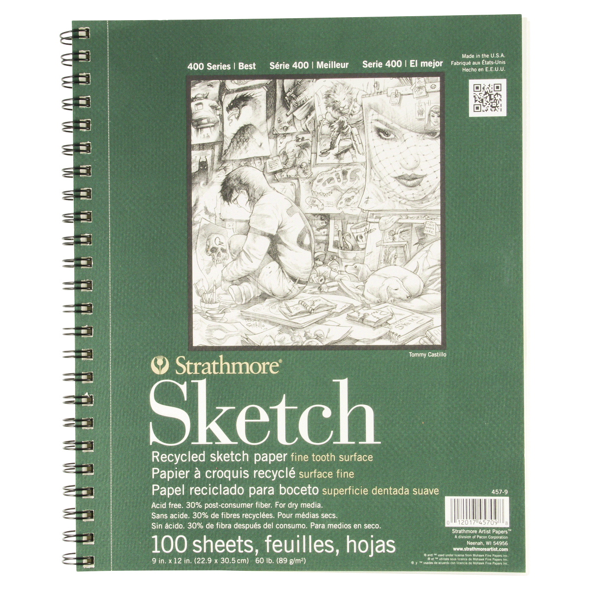 slide 1 of 1, Strathmore 400 Series Recycled Sketch Paper - White, 100 ct