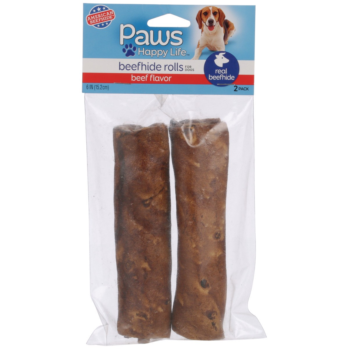 slide 3 of 8, Paws Happy Life Beef Rolls, 2 ct