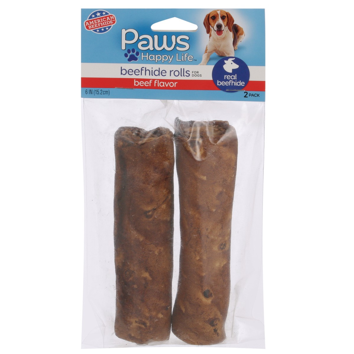 slide 1 of 8, Paws Happy Life Beef Rolls, 2 ct