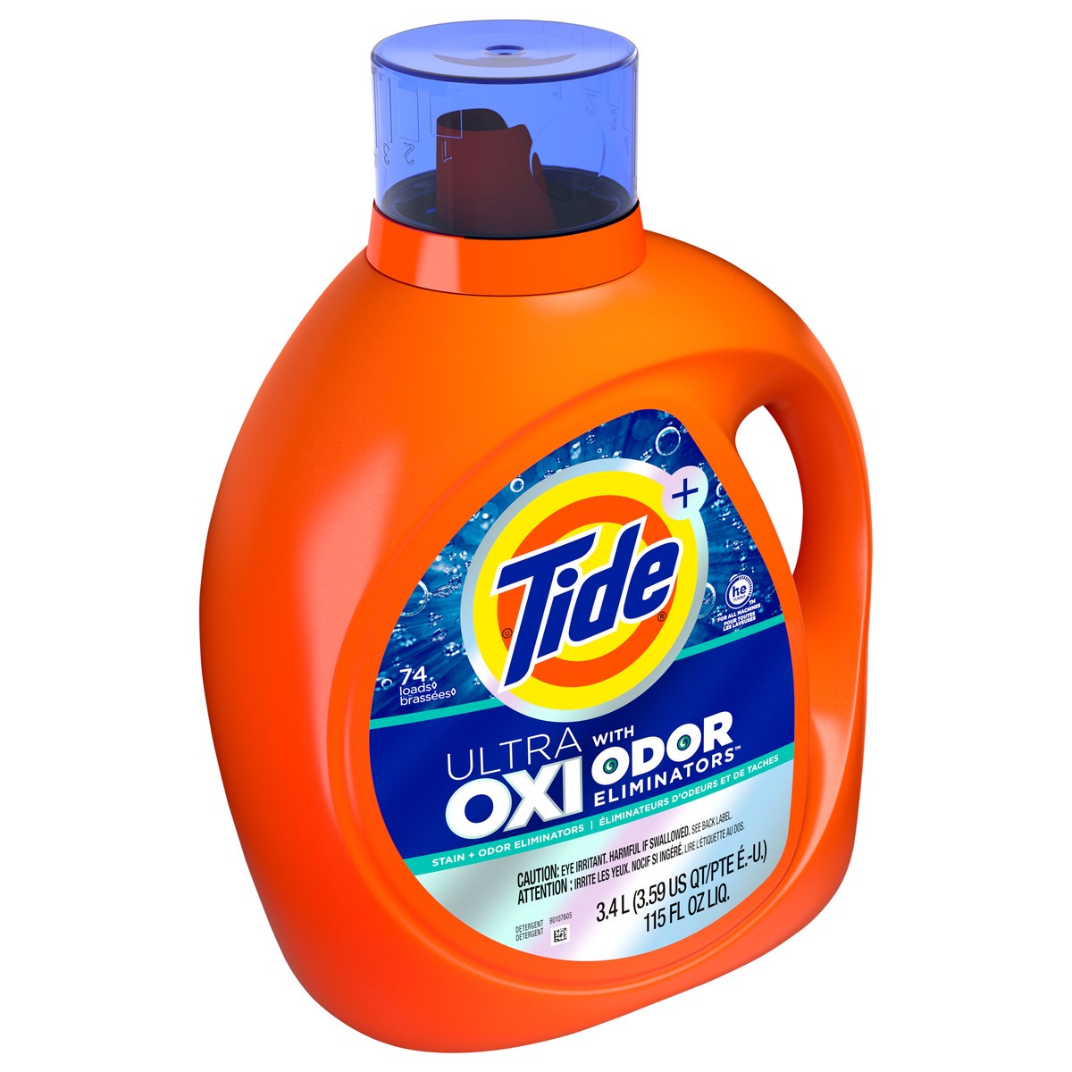 slide 2 of 6, Tide Ultra OXI with Odor Eliminators Liquid Laundry Detergent, 115 oz., For Visible and Invisible Dirt, 115 fl oz