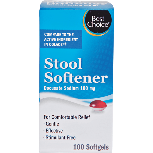 slide 1 of 1, Best Choice Docusate Sodium Stool Softener Softgel, 100 ct