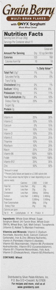 slide 9 of 9, Grain Berry Multi-Bran Flakes with Onyx Sorghum Cereal 12 oz, 12 oz