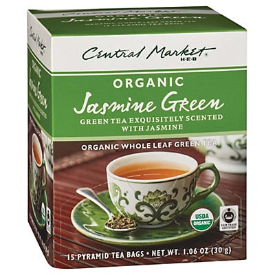 slide 1 of 1, Central Market Organics Jasmine Green Tea, 15 ct