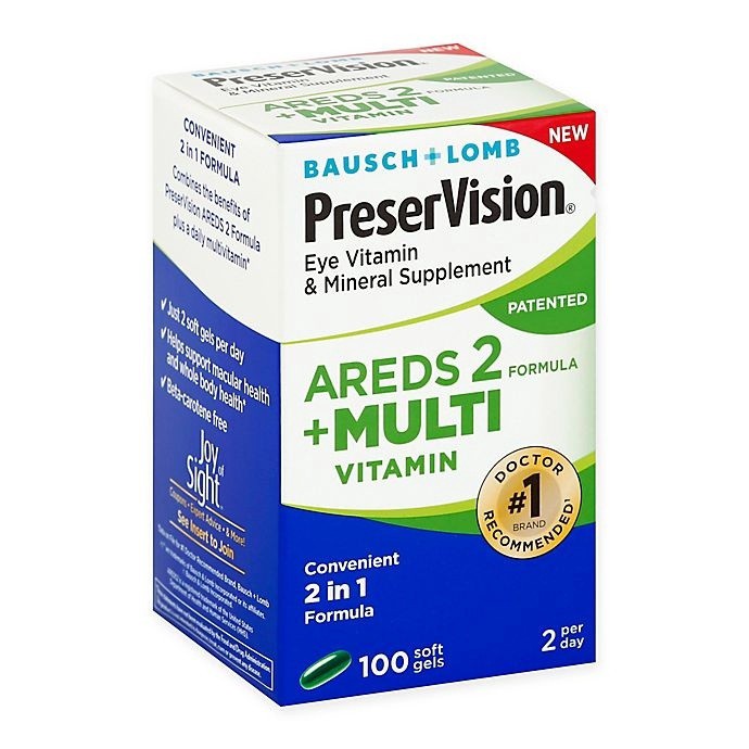 slide 1 of 8, PreserVision AREDS 2 Formula + MultiVitamin Vitamin & Mineral Supplement 100 ct Soft Gels, 100 ct