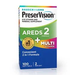 PreserVision AREDS 2 Formula + MultiVitamin Vitamin & Mineral Supplement 100 ct Soft Gels