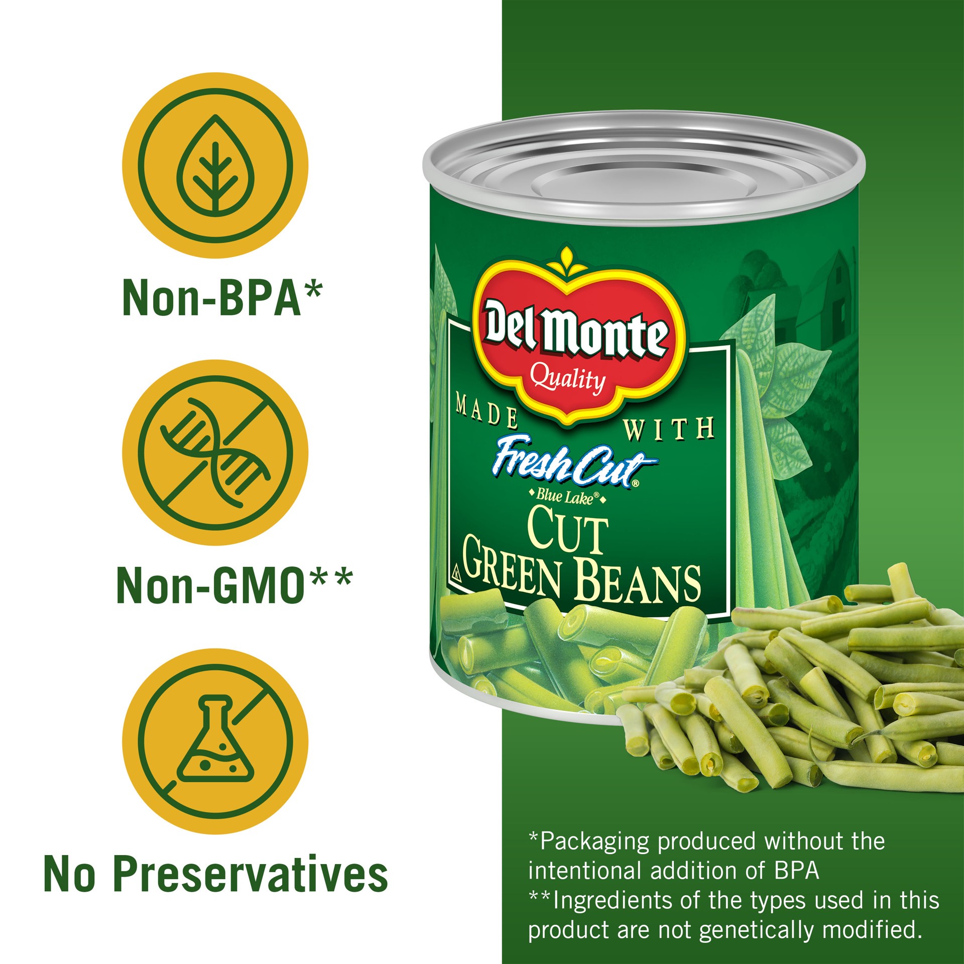 slide 5 of 6, Del Monte Fresh Cut Blue Lake Cut Green Beans, 8 Oz. Can, 8 oz